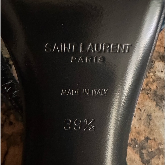 Saint Laurent Arian Vert Blue Violet Tweed Slingback - Picture 12 of 13